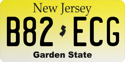 NJ license plate B82ECG