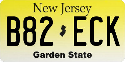 NJ license plate B82ECK