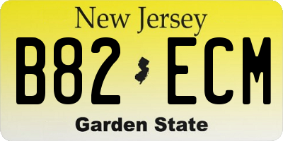 NJ license plate B82ECM