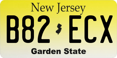 NJ license plate B82ECX