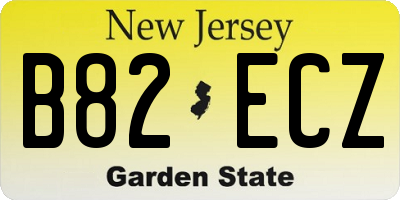 NJ license plate B82ECZ