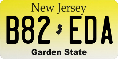 NJ license plate B82EDA
