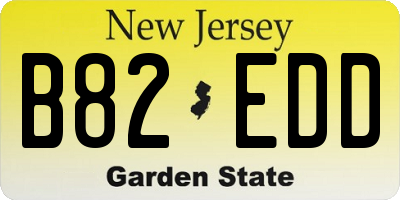 NJ license plate B82EDD