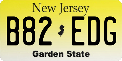 NJ license plate B82EDG