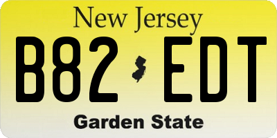 NJ license plate B82EDT