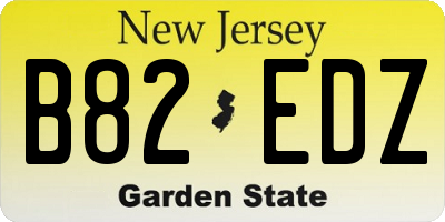 NJ license plate B82EDZ
