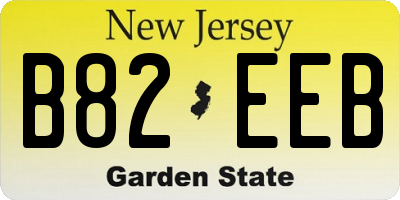 NJ license plate B82EEB