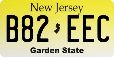 NJ license plate B82EEC