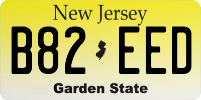 NJ license plate B82EED