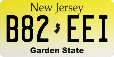 NJ license plate B82EEI
