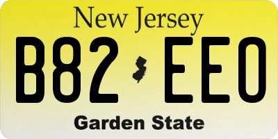 NJ license plate B82EEO