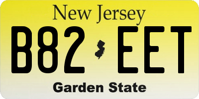 NJ license plate B82EET