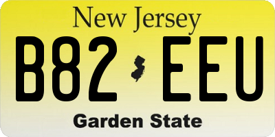 NJ license plate B82EEU