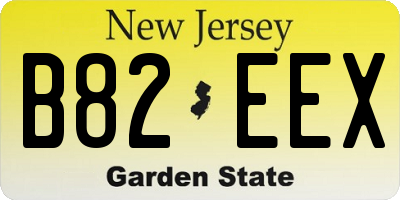 NJ license plate B82EEX