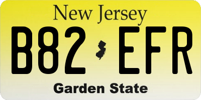 NJ license plate B82EFR