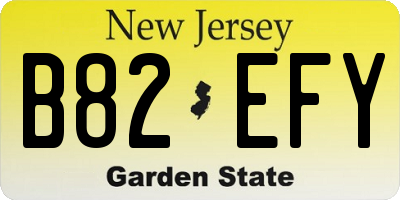 NJ license plate B82EFY