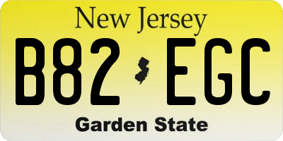 NJ license plate B82EGC