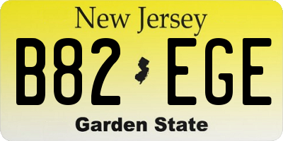 NJ license plate B82EGE