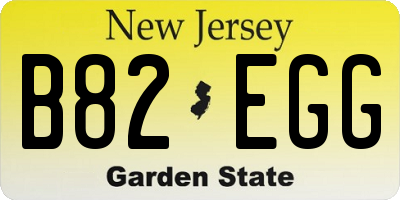 NJ license plate B82EGG