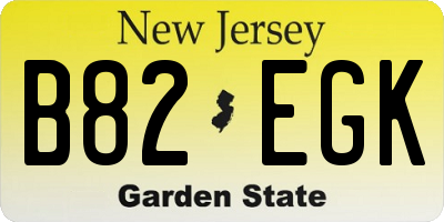 NJ license plate B82EGK