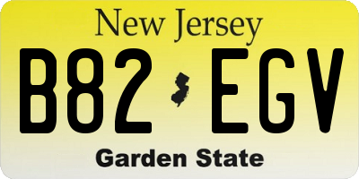 NJ license plate B82EGV