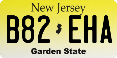 NJ license plate B82EHA