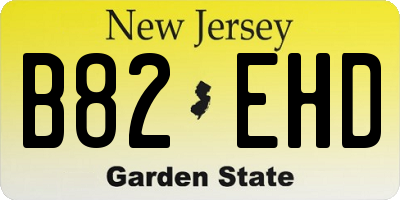 NJ license plate B82EHD