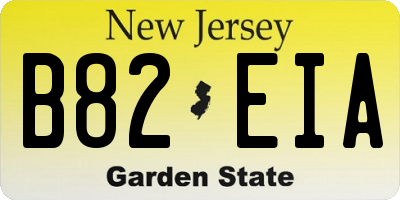 NJ license plate B82EIA