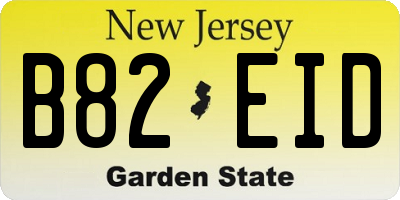 NJ license plate B82EID