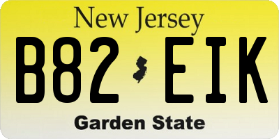 NJ license plate B82EIK