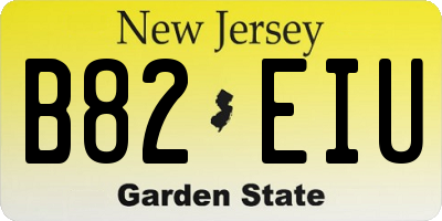 NJ license plate B82EIU