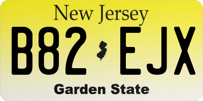 NJ license plate B82EJX