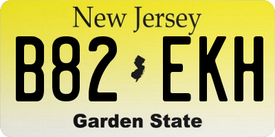 NJ license plate B82EKH