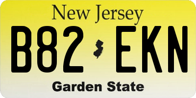 NJ license plate B82EKN