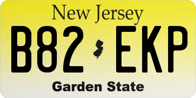 NJ license plate B82EKP