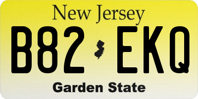 NJ license plate B82EKQ