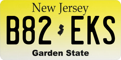 NJ license plate B82EKS