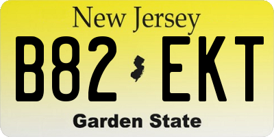 NJ license plate B82EKT