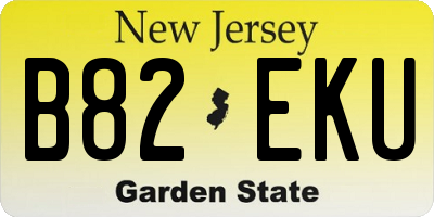 NJ license plate B82EKU