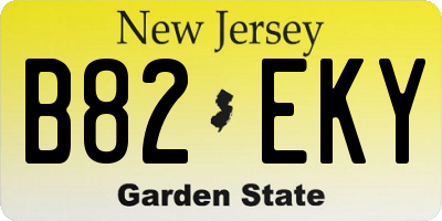 NJ license plate B82EKY