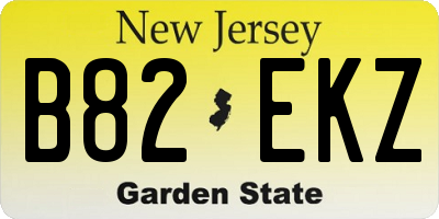 NJ license plate B82EKZ