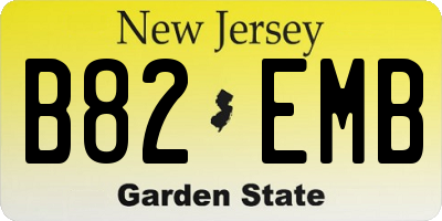 NJ license plate B82EMB