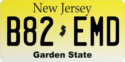 NJ license plate B82EMD