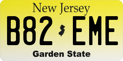 NJ license plate B82EME