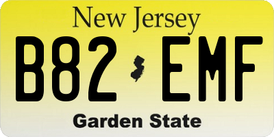 NJ license plate B82EMF