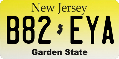 NJ license plate B82EYA