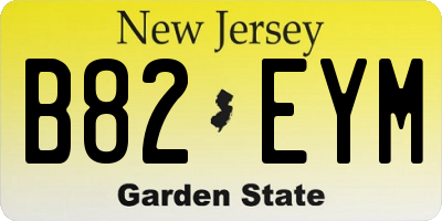 NJ license plate B82EYM