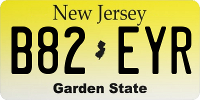 NJ license plate B82EYR