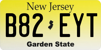 NJ license plate B82EYT