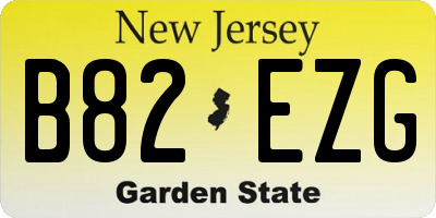 NJ license plate B82EZG